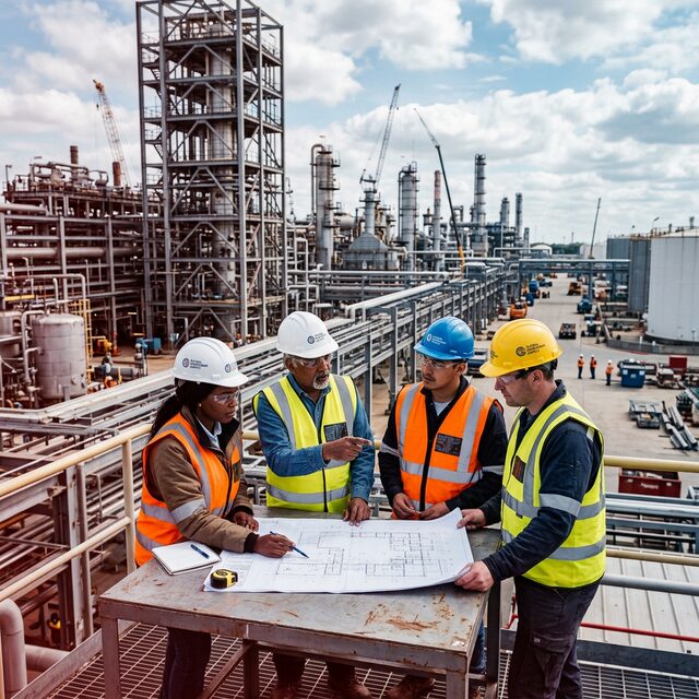 Assessors reviewing work with candidates